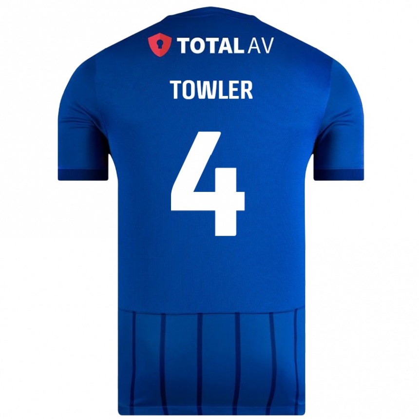 Niño Fútbol Camiseta Ryley Towler #4 Azul 1ª Equipación 2024/25 Argentina