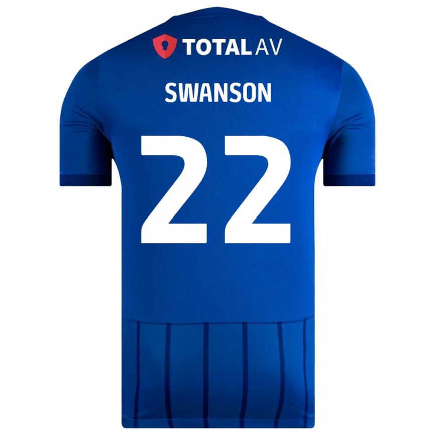 Niño Fútbol Camiseta Zak Swanson #22 Azul 1ª Equipación 2024/25 Argentina