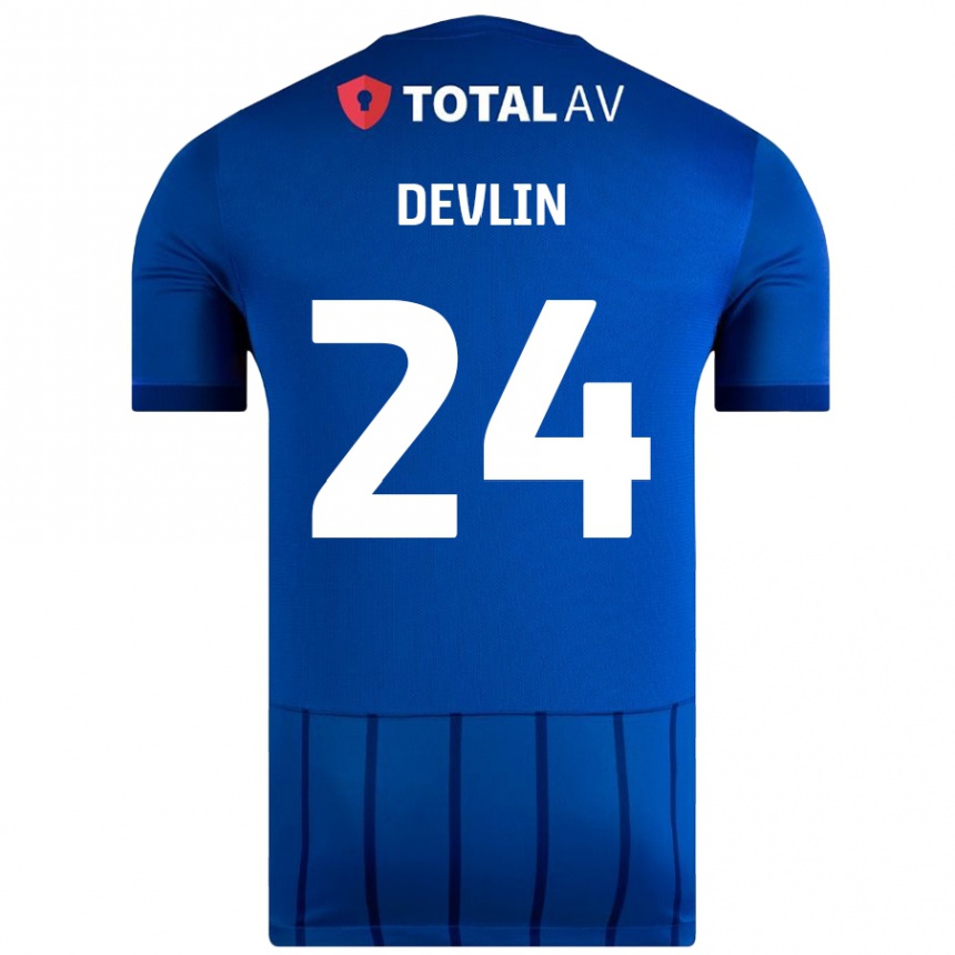 Niño Fútbol Camiseta Terry Devlin #24 Azul 1ª Equipación 2024/25 Argentina