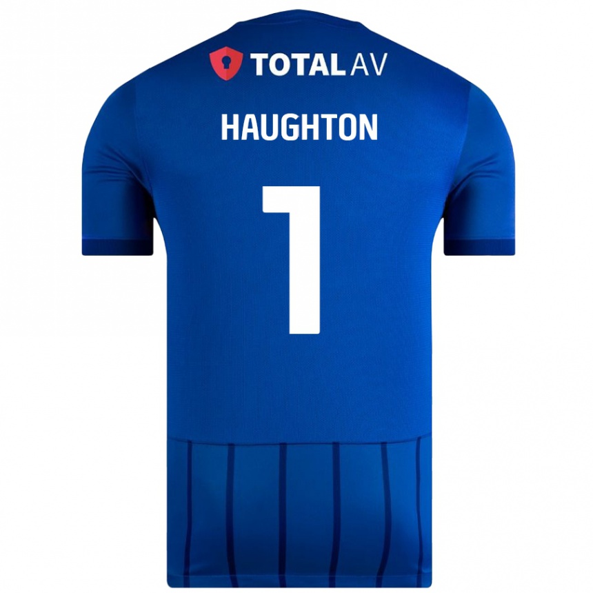 Niño Fútbol Camiseta Hannah Haughton #1 Azul 1ª Equipación 2024/25 Argentina