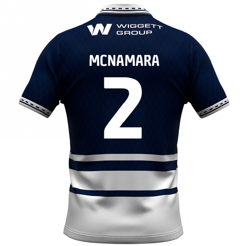 Niño Fútbol Camiseta Danny Mcnamara #2 Azul Marino Blanco 1ª Equipación 2024/25 Argentina