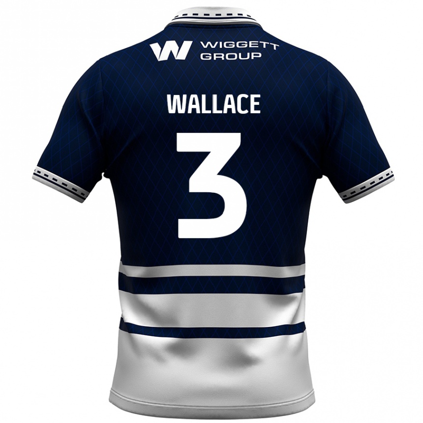 Niño Fútbol Camiseta Murray Wallace #3 Azul Marino Blanco 1ª Equipación 2024/25 Argentina