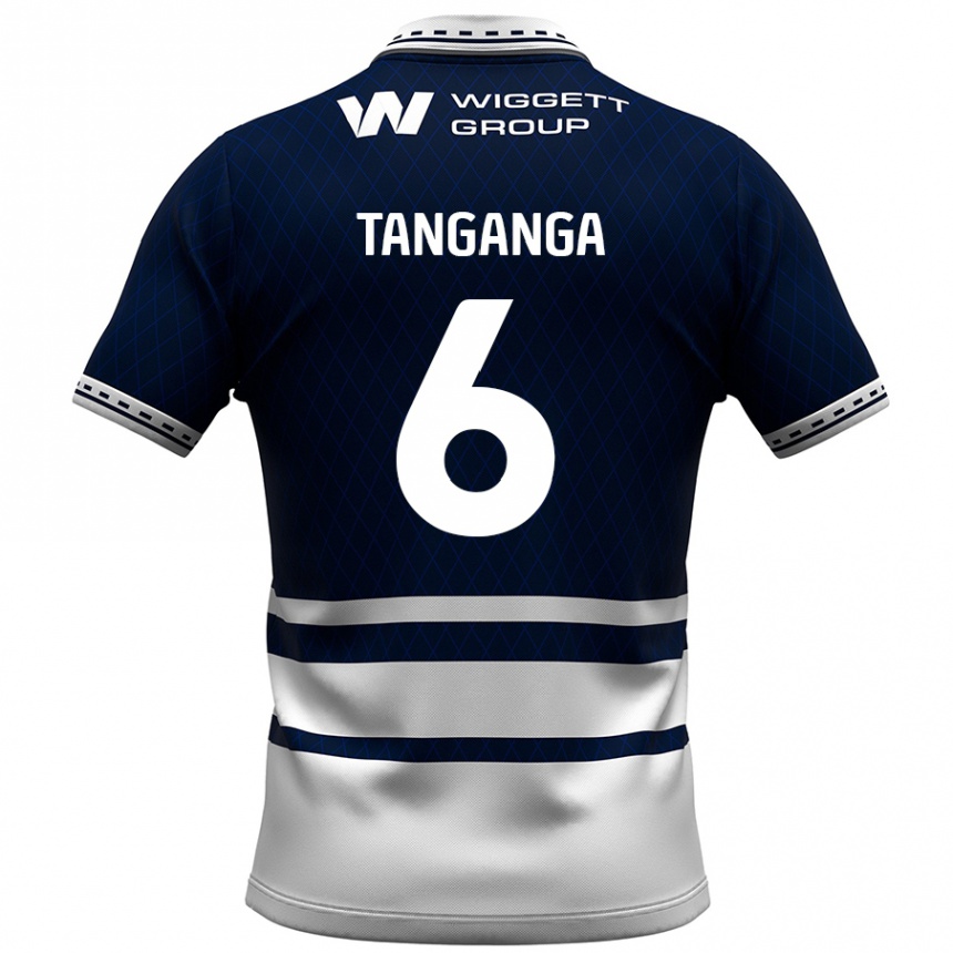 Niño Fútbol Camiseta Japhet Tanganga #6 Azul Marino Blanco 1ª Equipación 2024/25 Argentina