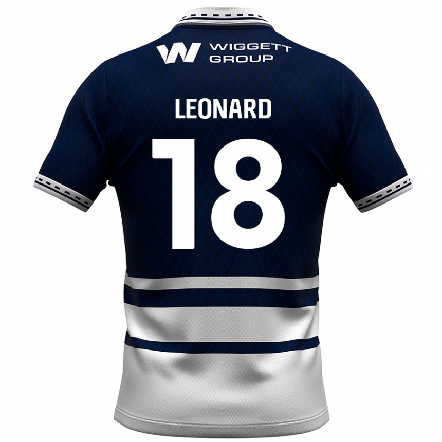 Niño Fútbol Camiseta Ryan Leonard #18 Azul Marino Blanco 1ª Equipación 2024/25 Argentina