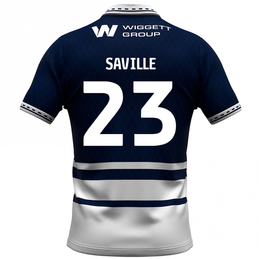 Niño Fútbol Camiseta George Saville #23 Azul Marino Blanco 1ª Equipación 2024/25 Argentina