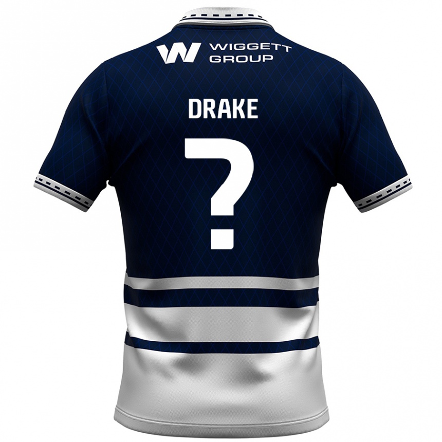 Niño Fútbol Camiseta Ben Drake #0 Azul Marino Blanco 1ª Equipación 2024/25 Argentina