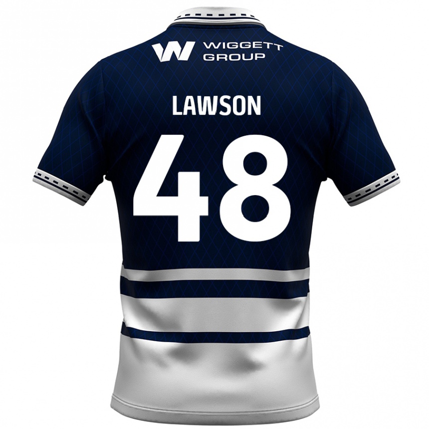 Niño Fútbol Camiseta Sha'mar Lawson #48 Azul Marino Blanco 1ª Equipación 2024/25 Argentina