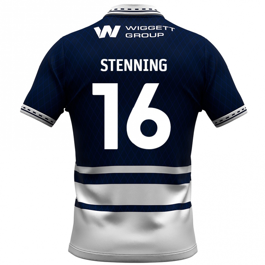 Niño Fútbol Camiseta Ellie Stenning #16 Azul Marino Blanco 1ª Equipación 2024/25 Argentina