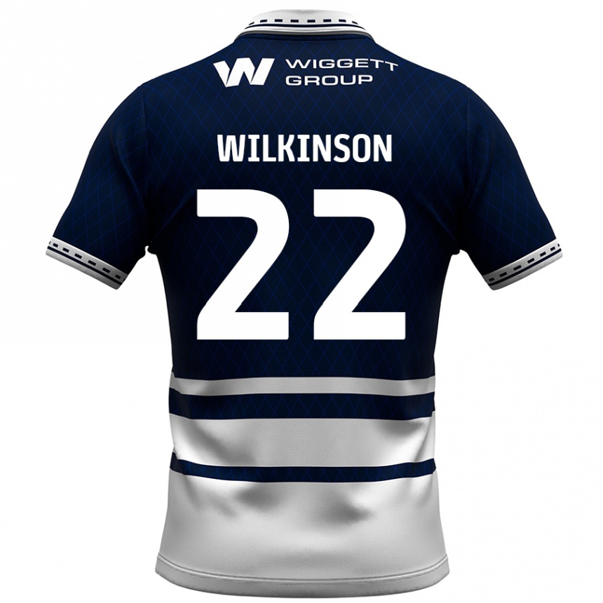 Niño Fútbol Camiseta Chloe Wilkinson #22 Azul Marino Blanco 1ª Equipación 2024/25 Argentina