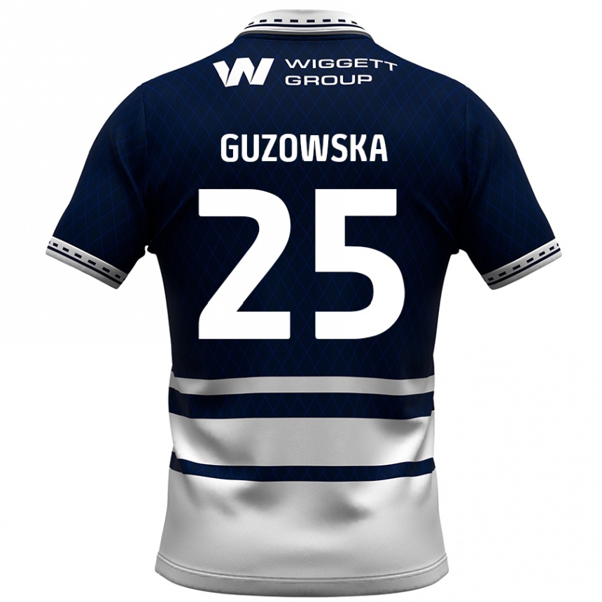 Niño Fútbol Camiseta Sara Guzowska #25 Azul Marino Blanco 1ª Equipación 2024/25 Argentina