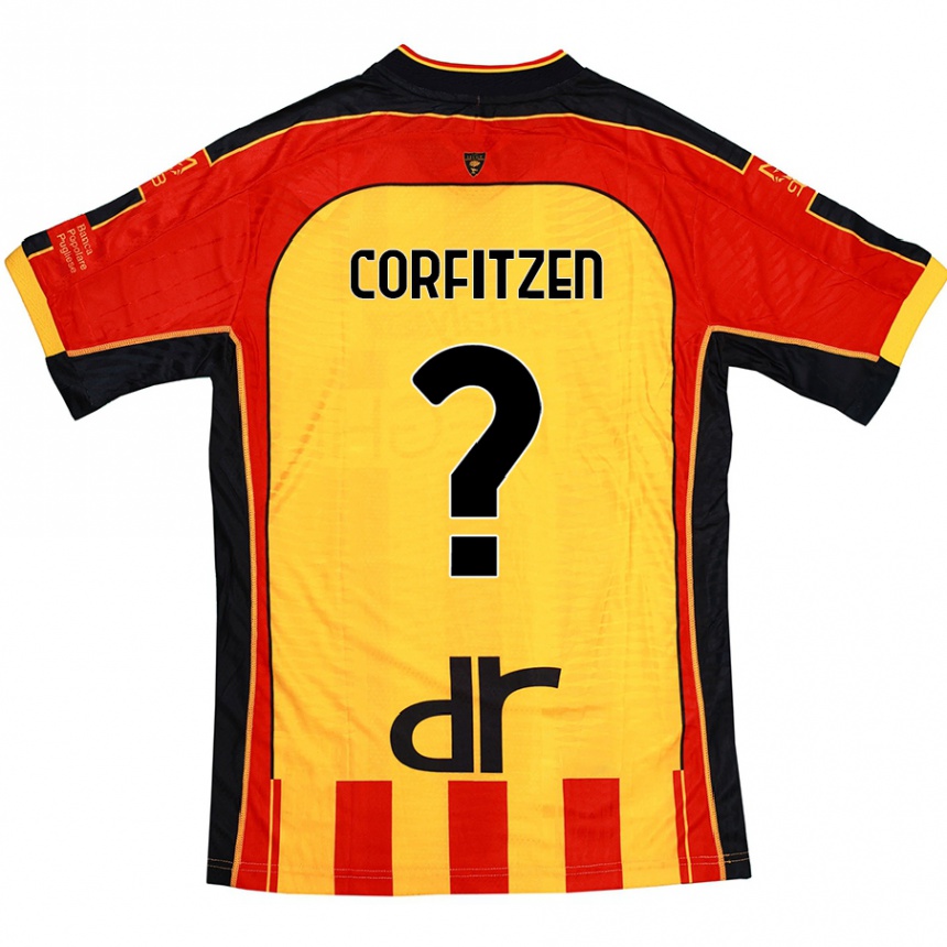 Niño Fútbol Camiseta Jeppe Corfitzen #0 Amarillo Rojo 1ª Equipación 2024/25 Argentina