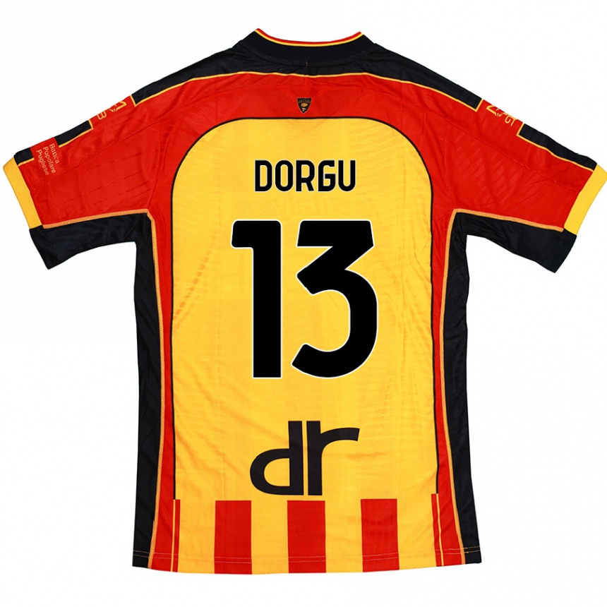 Niño Fútbol Camiseta Patrick Dorgu #13 Amarillo Rojo 1ª Equipación 2024/25 Argentina