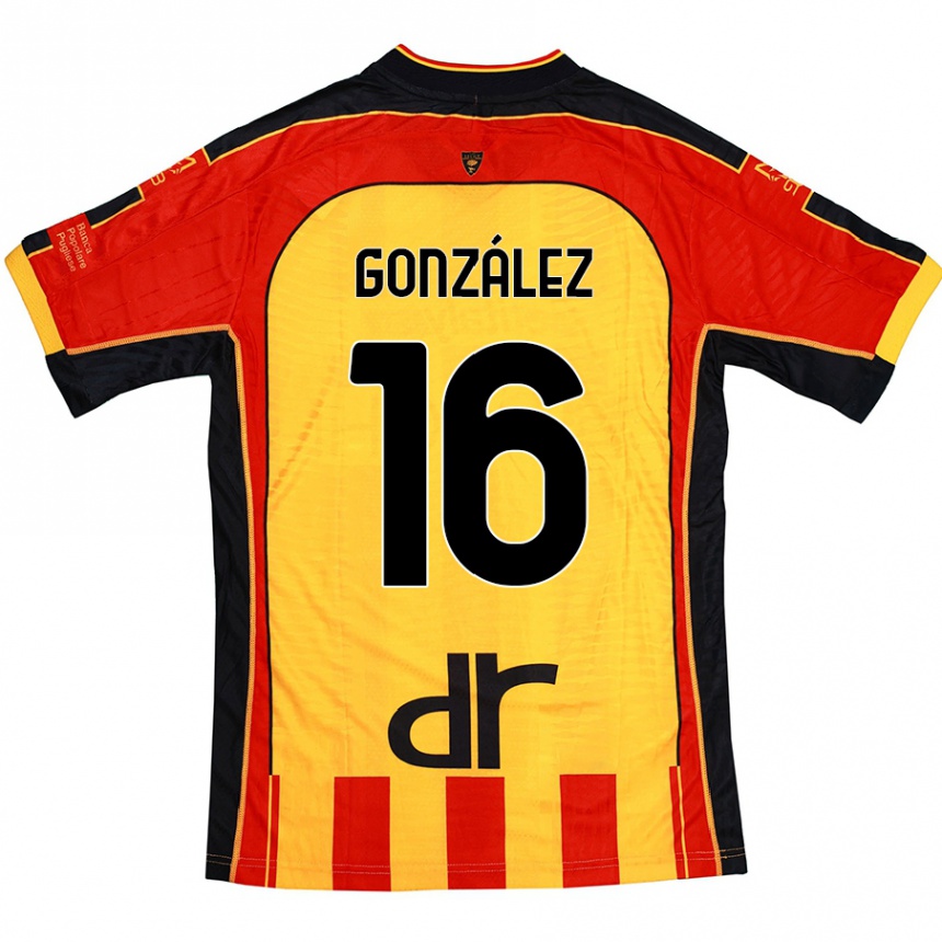 Niño Fútbol Camiseta Joan González #16 Amarillo Rojo 1ª Equipación 2024/25 Argentina