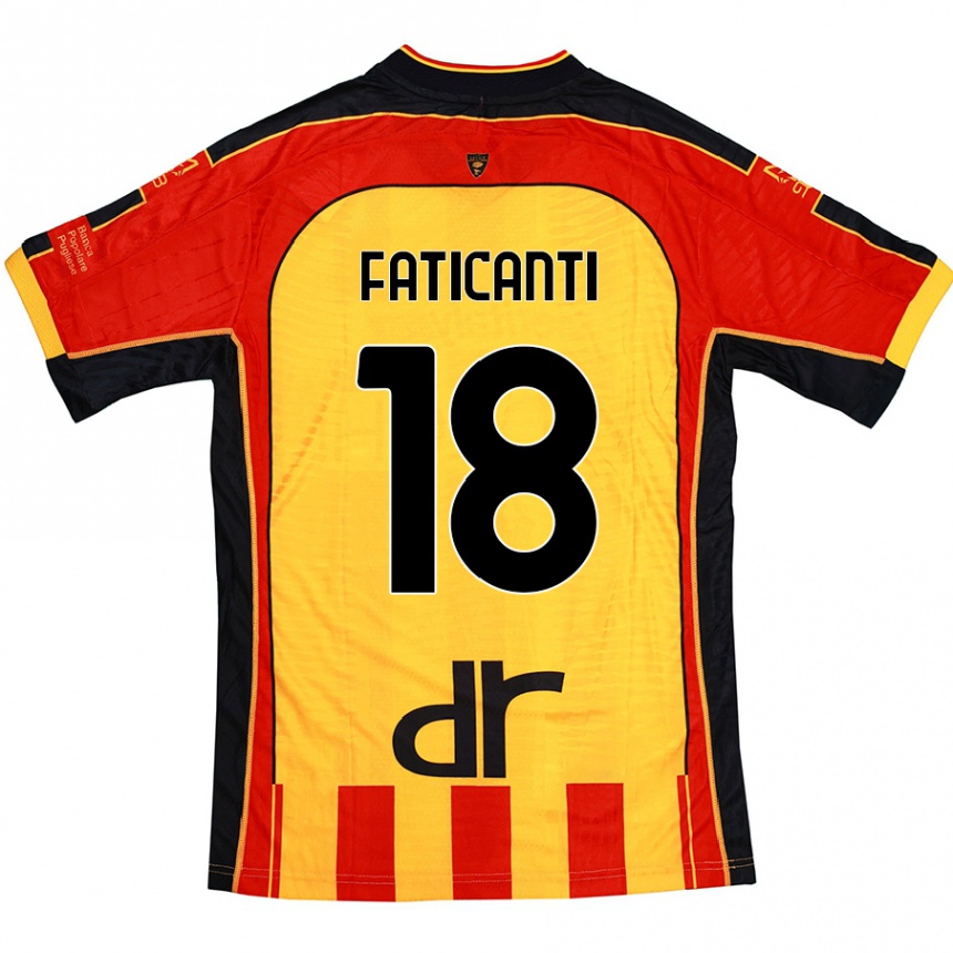 Niño Fútbol Camiseta Giacomo Faticanti #18 Amarillo Rojo 1ª Equipación 2024/25 Argentina