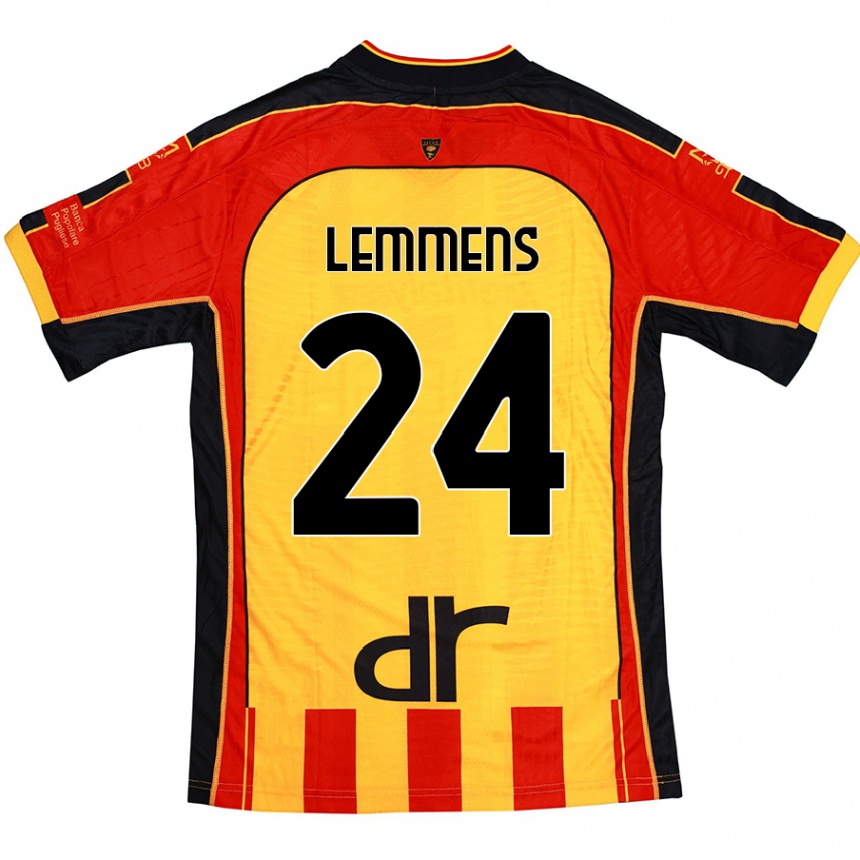 Niño Fútbol Camiseta Mats Lemmens #24 Amarillo Rojo 1ª Equipación 2024/25 Argentina