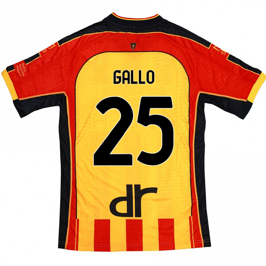 Niño Fútbol Camiseta Antonino Gallo #25 Amarillo Rojo 1ª Equipación 2024/25 Argentina