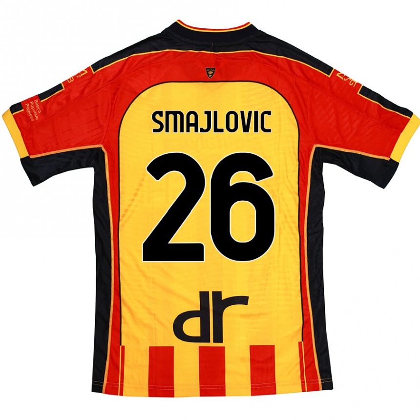 Niño Fútbol Camiseta Zinedin Smajlovic #26 Amarillo Rojo 1ª Equipación 2024/25 Argentina