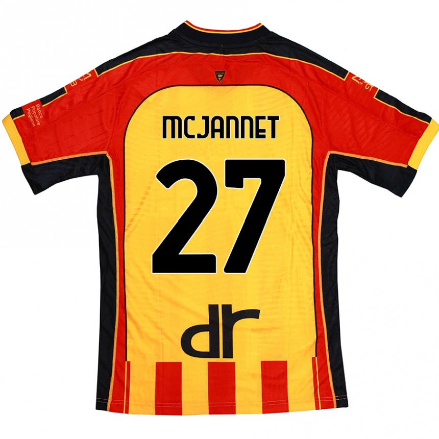 Niño Fútbol Camiseta Ed Mcjannet #27 Amarillo Rojo 1ª Equipación 2024/25 Argentina