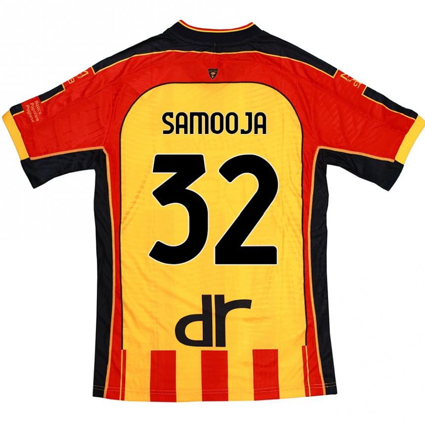 Niño Fútbol Camiseta Jasper Samooja #32 Amarillo Rojo 1ª Equipación 2024/25 Argentina