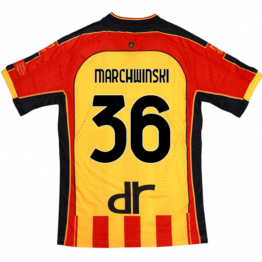 Niño Fútbol Camiseta Filip Marchwinski #36 Amarillo Rojo 1ª Equipación 2024/25 Argentina