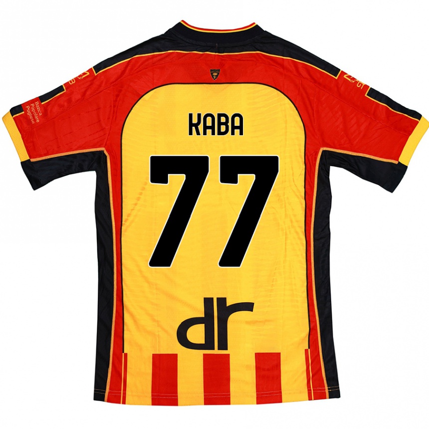 Niño Fútbol Camiseta Mohamed Kaba #77 Amarillo Rojo 1ª Equipación 2024/25 Argentina