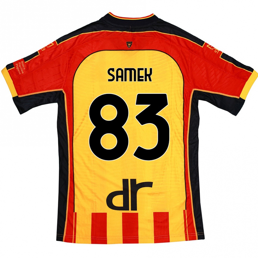 Niño Fútbol Camiseta Daniel Samek #83 Amarillo Rojo 1ª Equipación 2024/25 Argentina