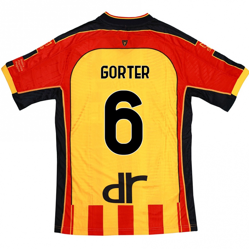 Niño Fútbol Camiseta Olaf Gorter #6 Amarillo Rojo 1ª Equipación 2024/25 Argentina