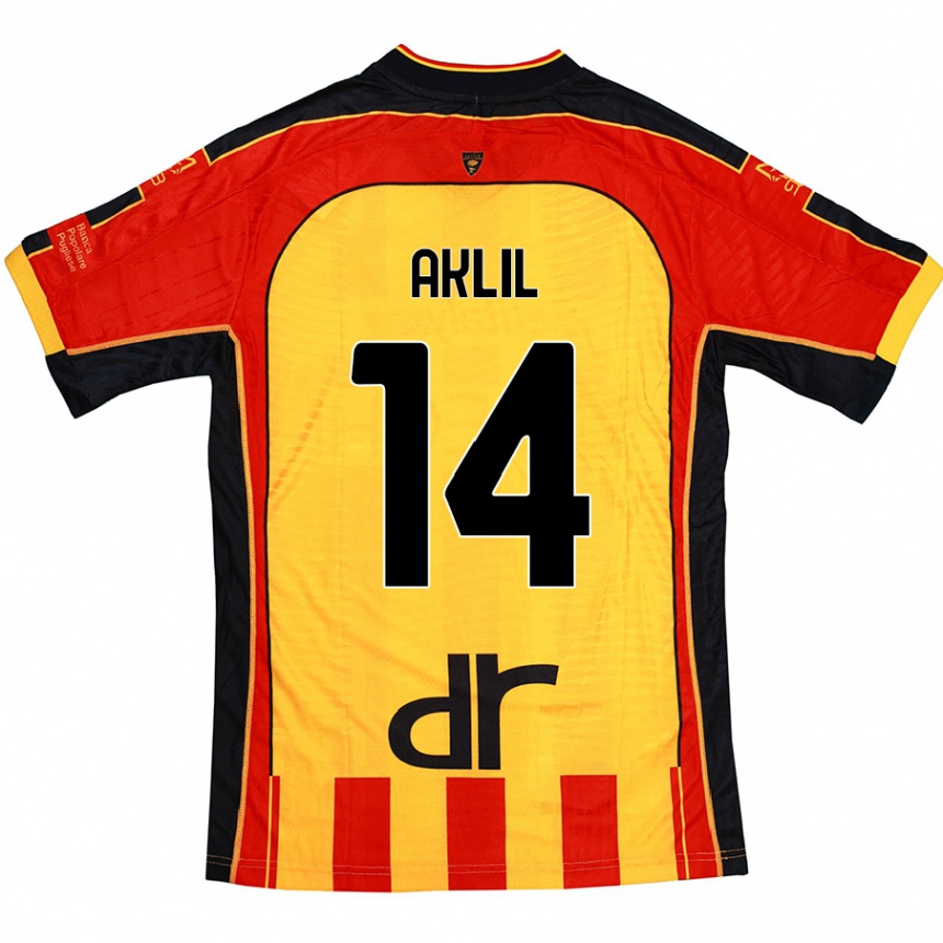 Niño Fútbol Camiseta Lino Aklil #14 Amarillo Rojo 1ª Equipación 2024/25 Argentina