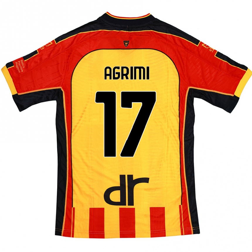 Niño Fútbol Camiseta Matteo Agrimi #17 Amarillo Rojo 1ª Equipación 2024/25 Argentina