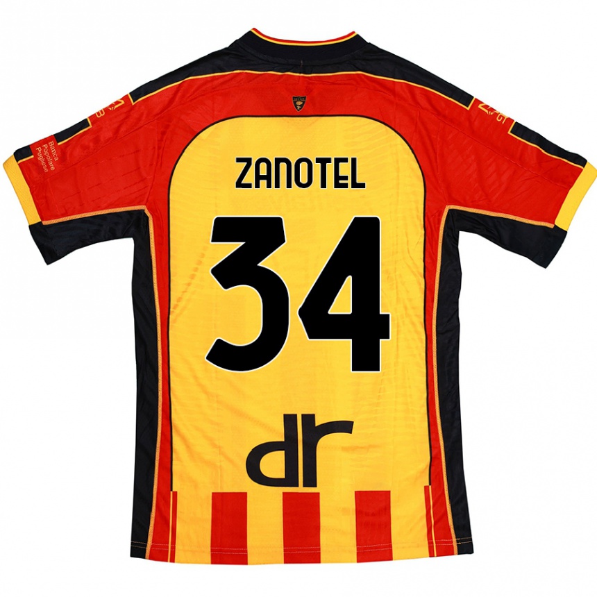 Niño Fútbol Camiseta Giovanni Zanotel #34 Amarillo Rojo 1ª Equipación 2024/25 Argentina