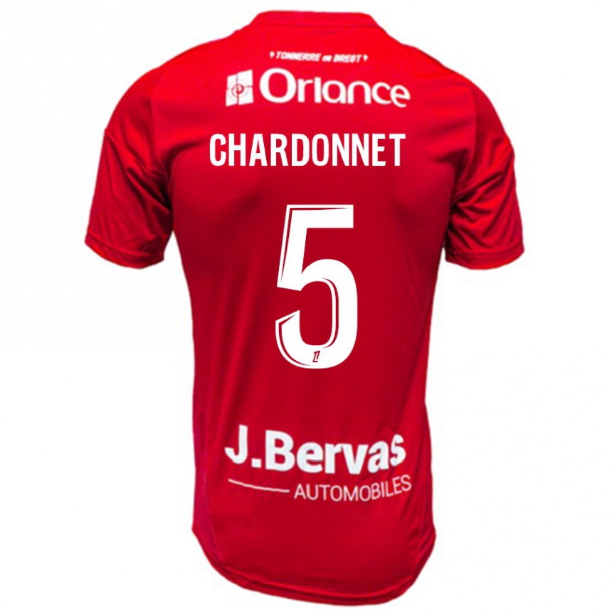 Niño Fútbol Camiseta Brendan Chardonnet #5 Rojo Blanco 1ª Equipación 2024/25 Argentina