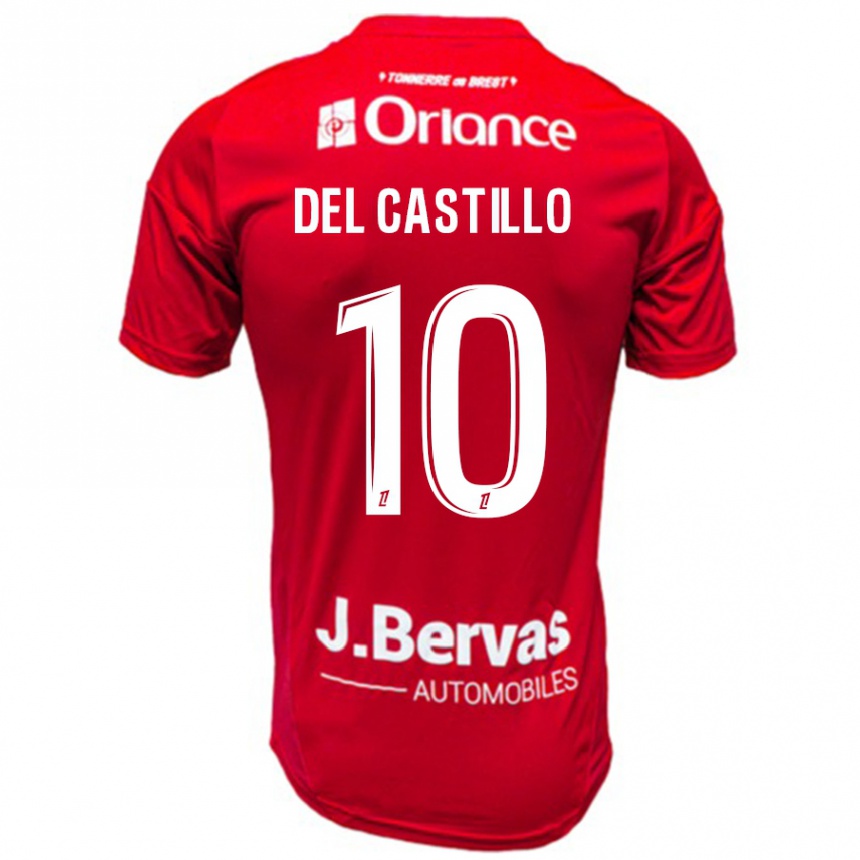 Niño Fútbol Camiseta Romain Del Castillo #10 Rojo Blanco 1ª Equipación 2024/25 Argentina