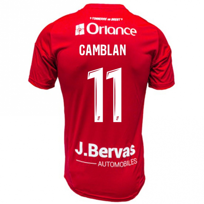 Niño Fútbol Camiseta Axel Camblan #11 Rojo Blanco 1ª Equipación 2024/25 Argentina