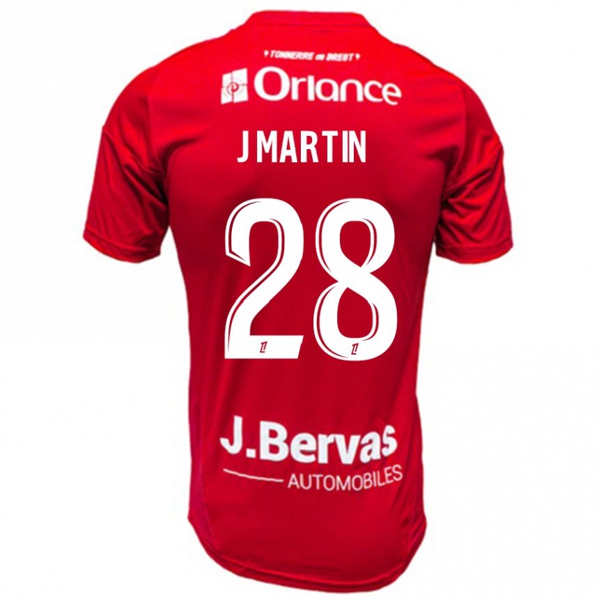 Niño Fútbol Camiseta Jonas Martin #28 Rojo Blanco 1ª Equipación 2024/25 Argentina