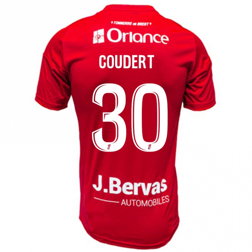 Niño Fútbol Camiseta Grégoire Coudert #30 Rojo Blanco 1ª Equipación 2024/25 Argentina