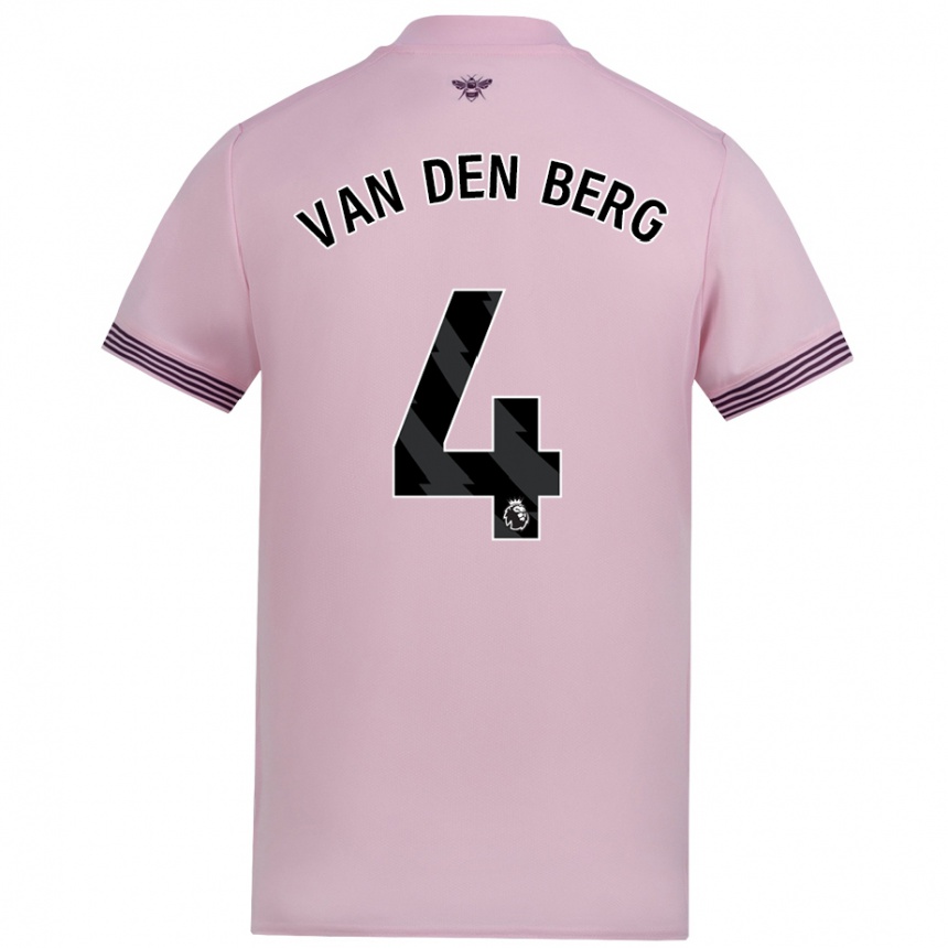 Niño Fútbol Camiseta Sepp Van Den Berg #4 Rosa 2ª Equipación 2024/25 Argentina