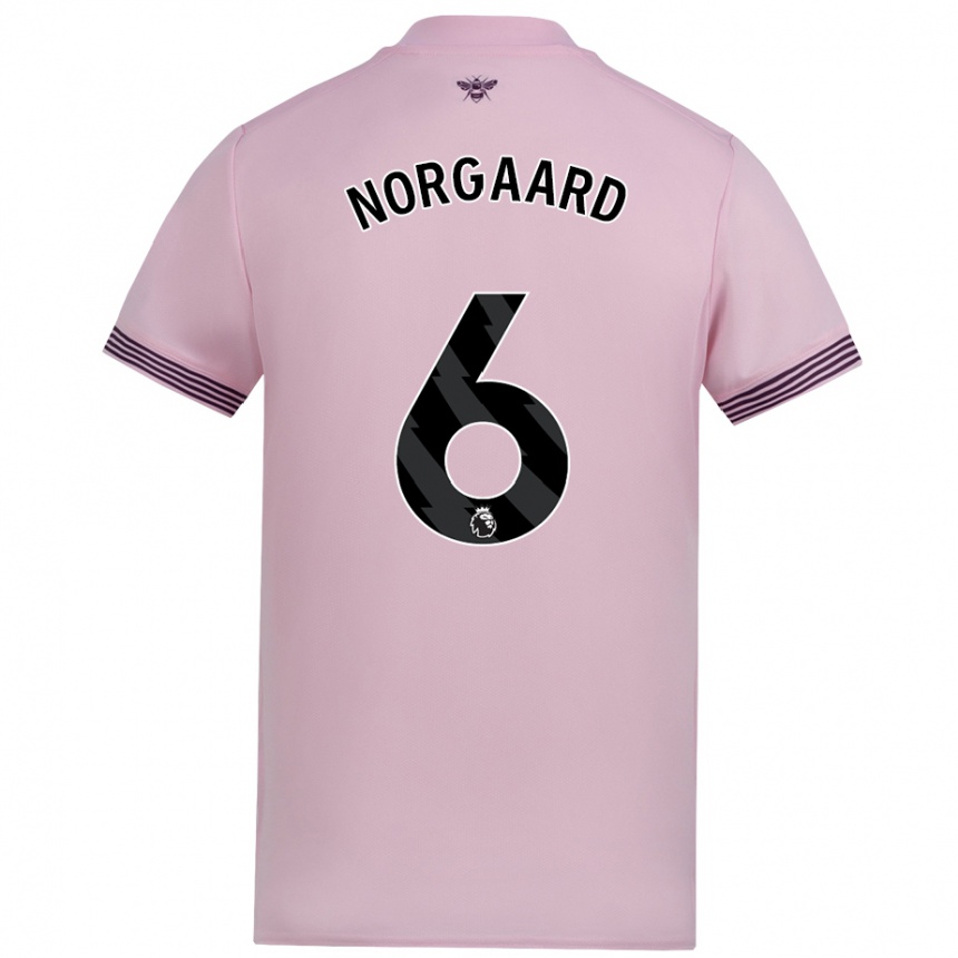 Niño Fútbol Camiseta Christian Nørgaard #6 Rosa 2ª Equipación 2024/25 Argentina