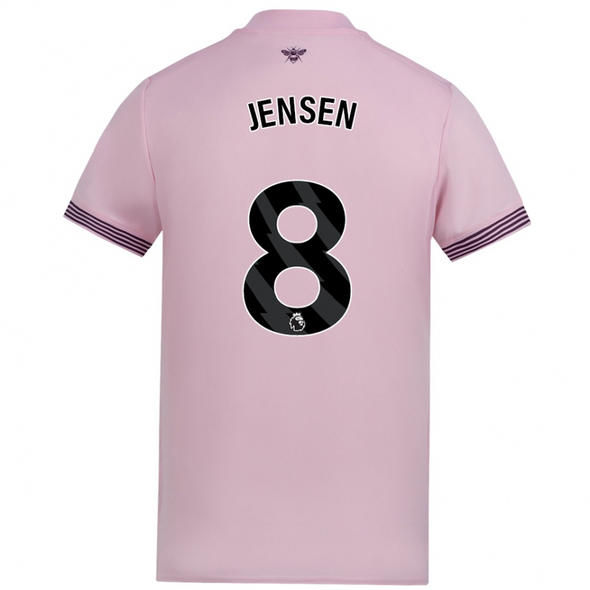 Niño Fútbol Camiseta Mathias Jensen #8 Rosa 2ª Equipación 2024/25 Argentina