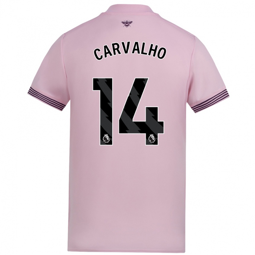 Niño Fútbol Camiseta Fabio Carvalho #14 Rosa 2ª Equipación 2024/25 Argentina