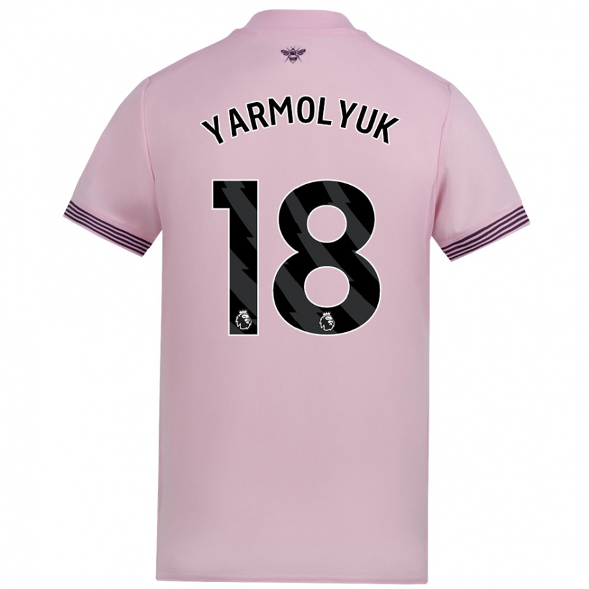 Niño Fútbol Camiseta Yegor Yarmolyuk #18 Rosa 2ª Equipación 2024/25 Argentina