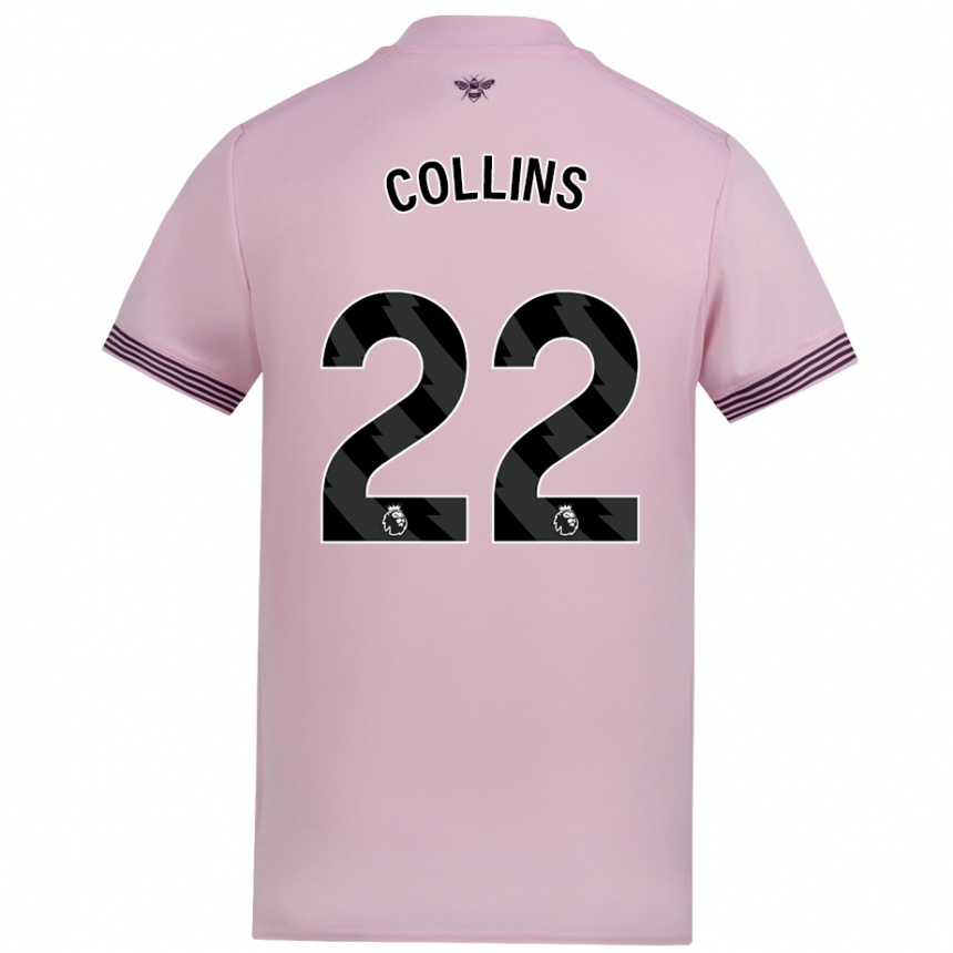 Niño Fútbol Camiseta Nathan Collins #22 Rosa 2ª Equipación 2024/25 Argentina