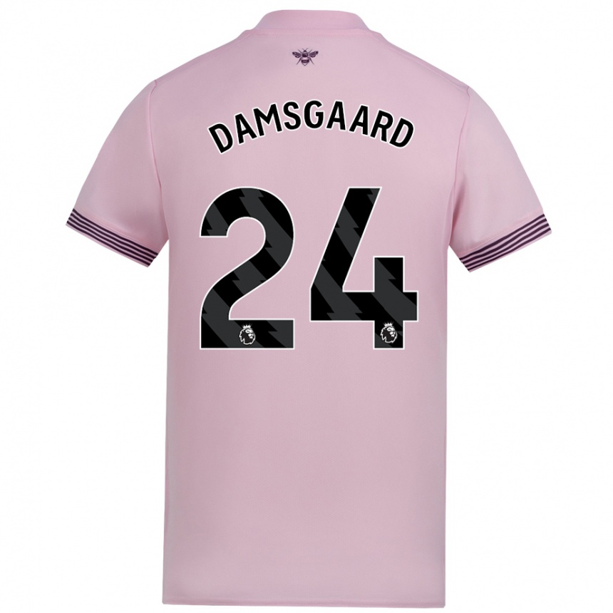 Niño Fútbol Camiseta Mikkel Damsgaard #24 Rosa 2ª Equipación 2024/25 Argentina