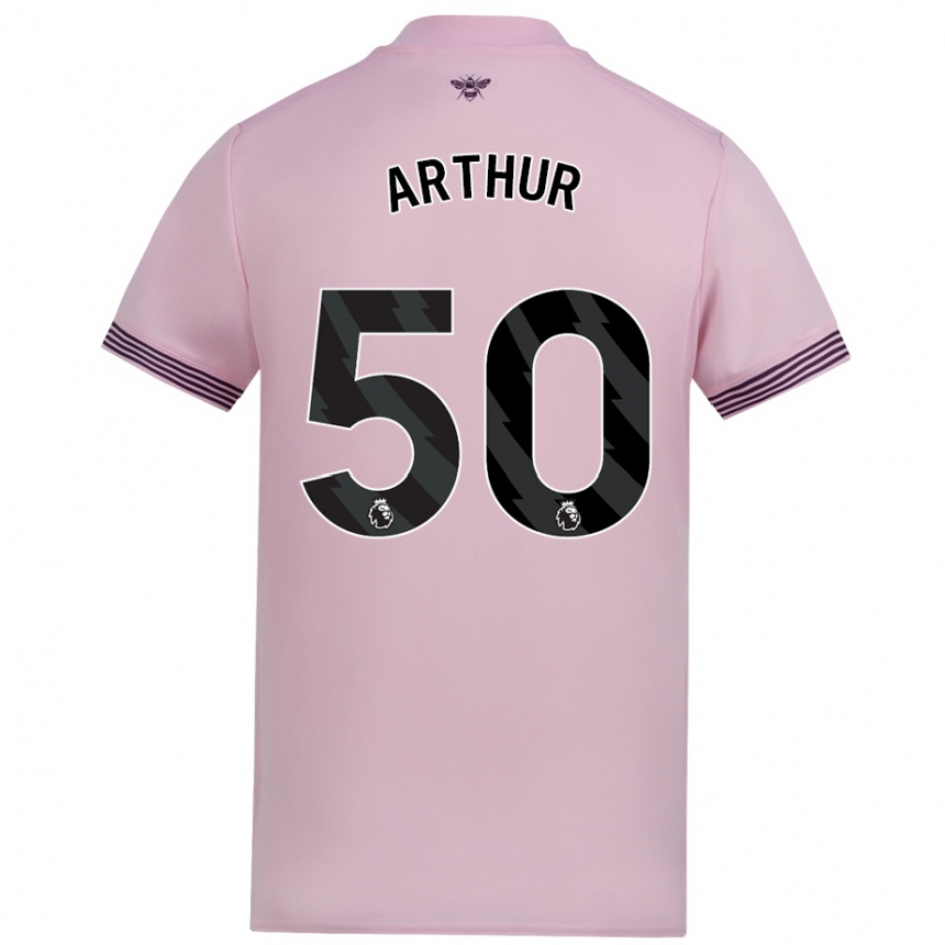 Niño Fútbol Camiseta Benjamin Arthur #50 Rosa 2ª Equipación 2024/25 Argentina