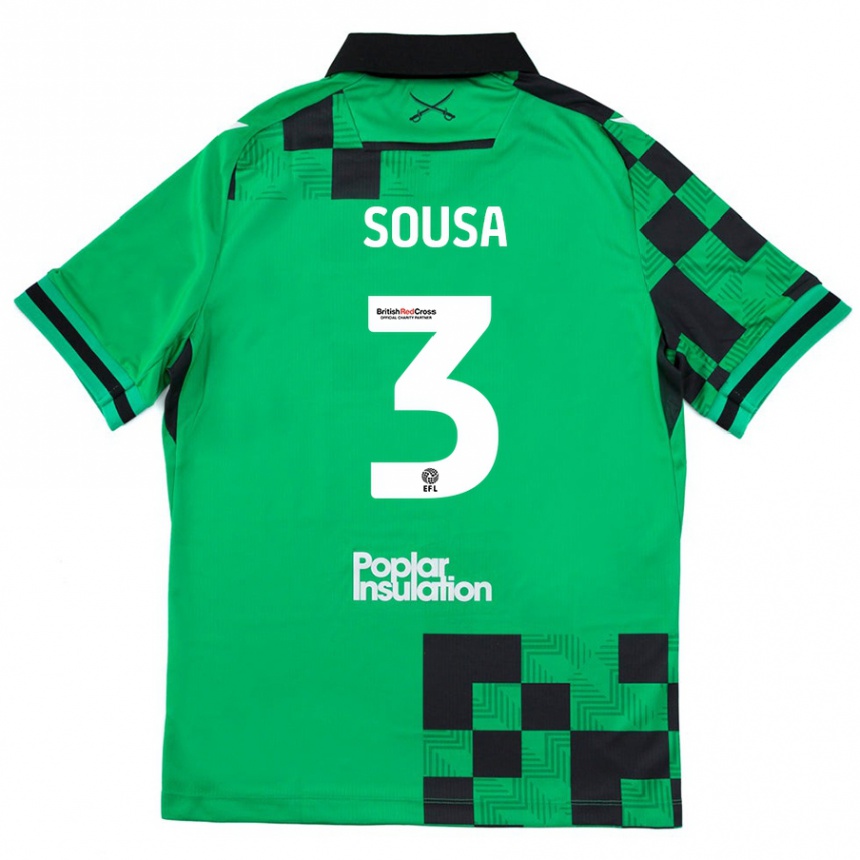 Niño Fútbol Camiseta Lino Sousa #3 Verde Negro 2ª Equipación 2024/25 Argentina