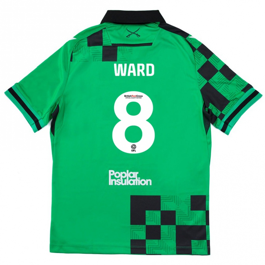 Niño Fútbol Camiseta Grant Ward #8 Verde Negro 2ª Equipación 2024/25 Argentina