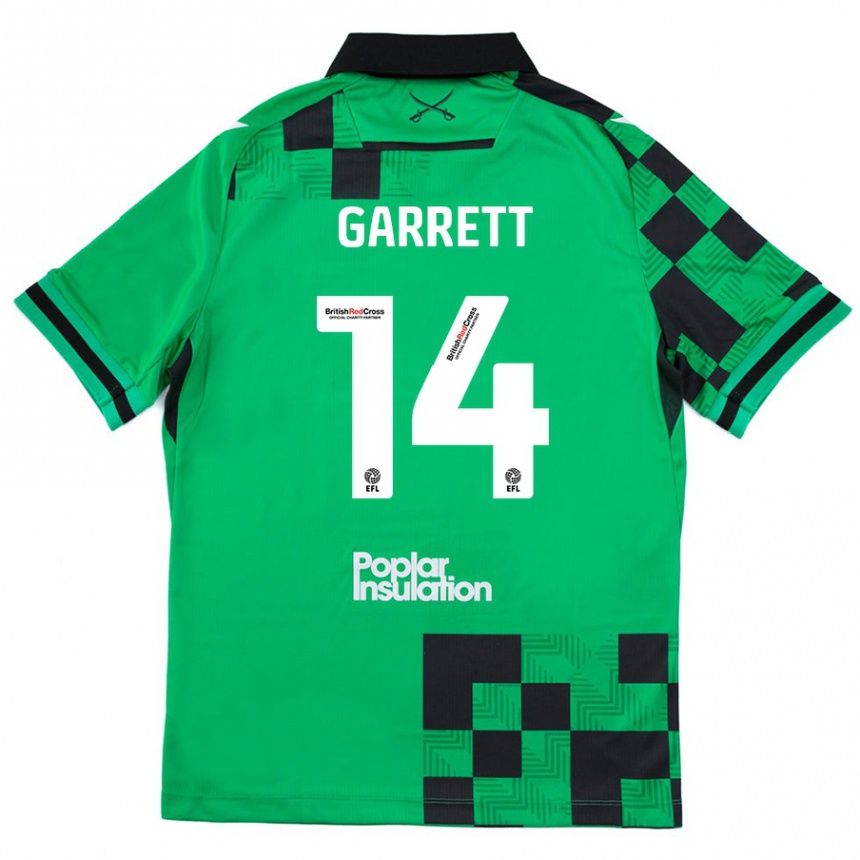 Niño Fútbol Camiseta Jake Garrett #14 Verde Negro 2ª Equipación 2024/25 Argentina