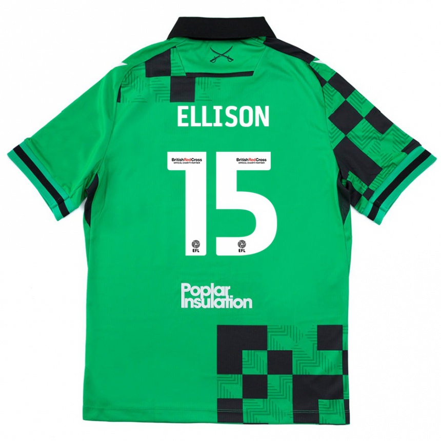 Niño Fútbol Camiseta Dan Ellison #15 Verde Negro 2ª Equipación 2024/25 Argentina