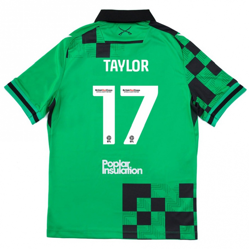 Niño Fútbol Camiseta Connor Taylor #17 Verde Negro 2ª Equipación 2024/25 Argentina