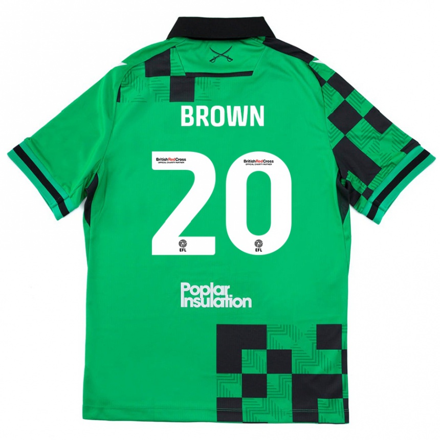 Niño Fútbol Camiseta Jevani Brown #20 Verde Negro 2ª Equipación 2024/25 Argentina