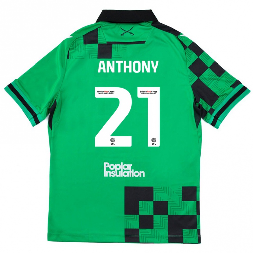 Niño Fútbol Camiseta Micah Anthony #21 Verde Negro 2ª Equipación 2024/25 Argentina